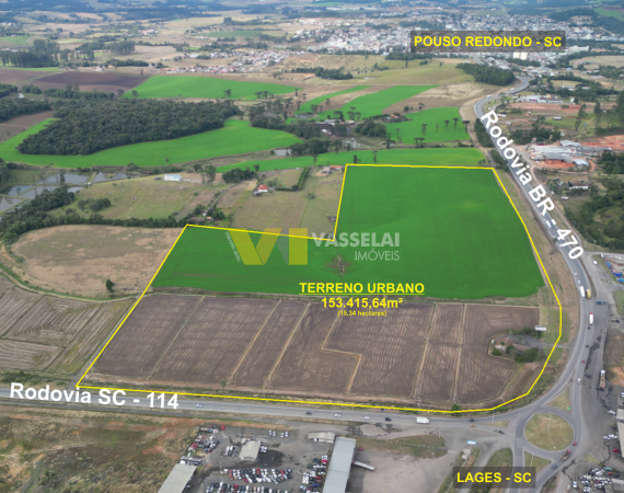ÁREA URBANA COM 15,34 HECTARES NA BR-470 – ESQUINA COM A SC-114 – POUSO REDONDO/SC